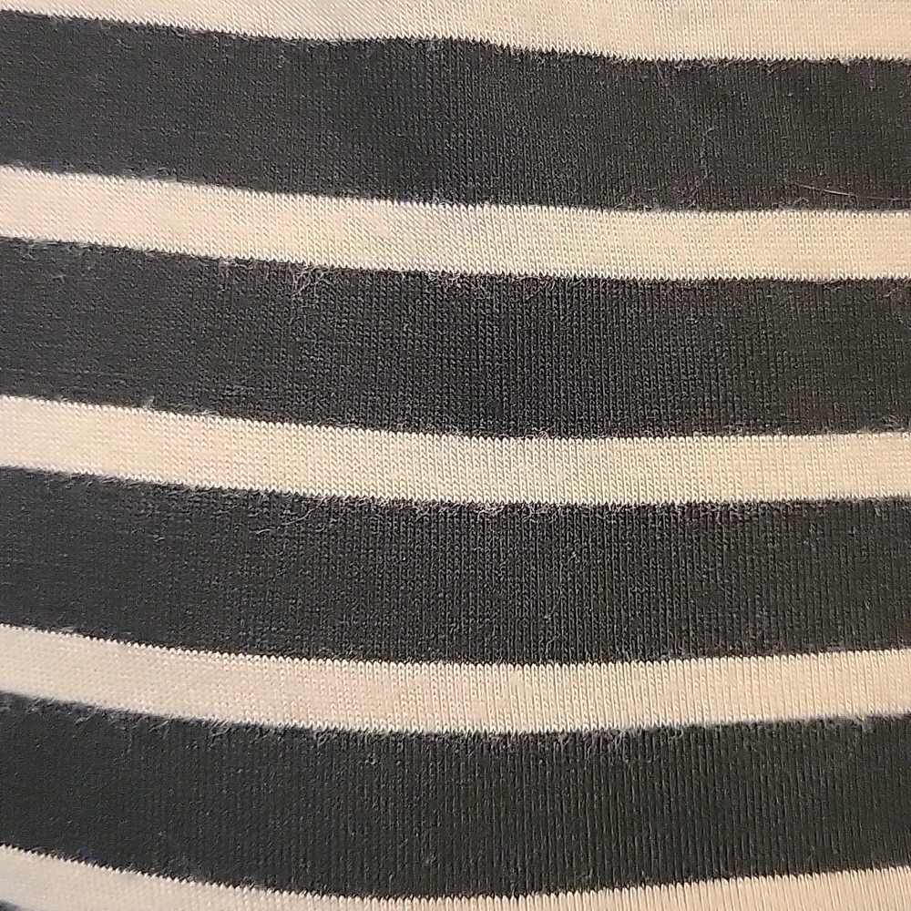 FAITH And Joy Black Tan Striped Top With Scoop Neck And Double Bell Sleeves XL - Picture 6 of 7